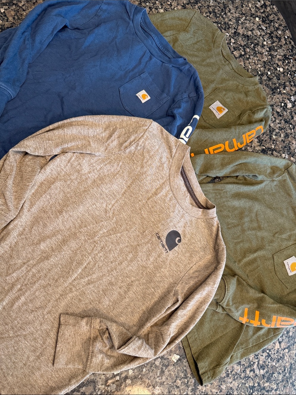 Carhartt Long-Sleeve Crewneck Pack — Blue, Olive, Gray